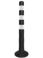 Гибкий столбик черный 750 мм с белыми светоотражателями
