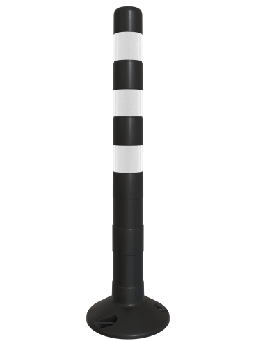 Гибкий столбик черный 750 мм с белыми светоотражателями