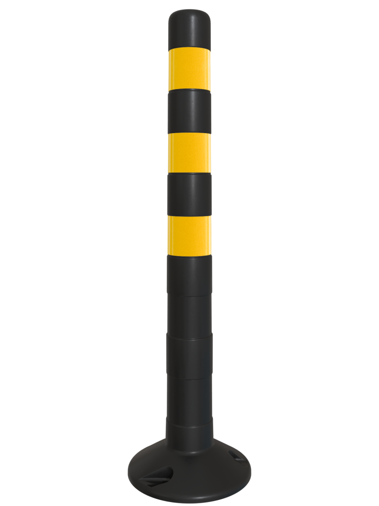 Гибкий столбик черный 750 мм с желтыми светоотражателями