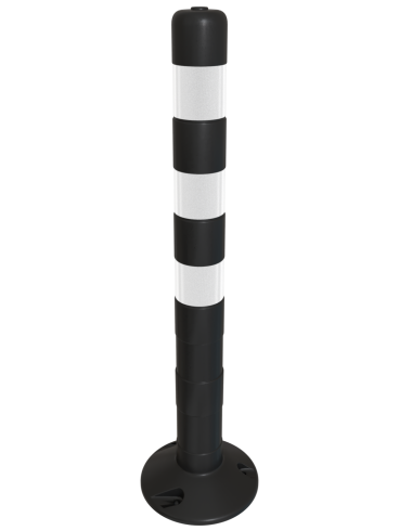Дорожный гибкий столбик черный 750 мм с белыми светоотражателями