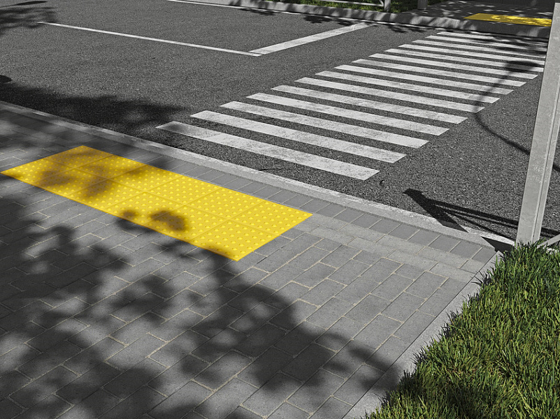 Тактильная плитка перед пешеходным переходом Тактильная плитка перед пешеходным переходом