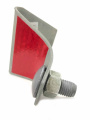 Сигнальный катафот КД-5 металл 3 мм с креплением и светоотражателем красного цвета