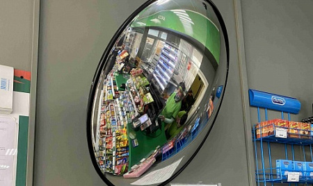 Обзорное выпуклое зеркало для торгового зала