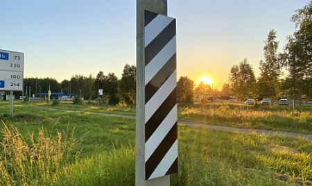 Разметка на дорожных опорах освещения