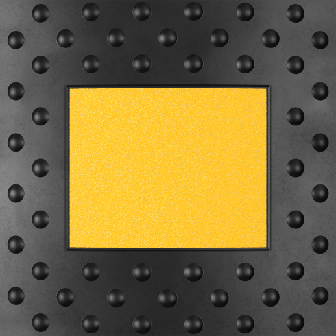 Прямоугольный светоотражатель желтый на композитном лежачем полицейском ИДН-500-1 основная часть