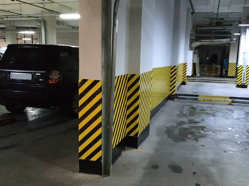Оснащение подземной парковки демпферами из вспененного полиэтилена Оснащение подземной парковки демпферами из вспененного полиэтилена