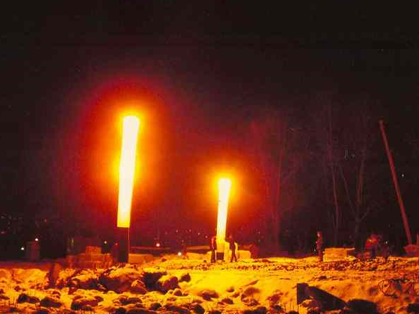 Использование установки «Световой столб» при работах в темноте Использование установки «Световой столб» при работах в темноте